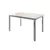 (Classe A) Mesa de Jantar 120x80cm Tampo Vidro Dubai Cromado/Off White