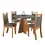 (Classe A) Conjunto de Jantar Mesa Redonda Herbal com 4 Cadeiras Dalas Mel/Cinza Brilho/Grafite - comprar online