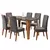 (Classe A) Mesa de Jantar Retangular Gales com 6 Cadeiras Madeira Maciça Vegas Mel/Cinza Brilho/Grafite - comprar online