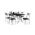 (Classe A) Conjunto de Mesa Tampo de Vidro e 6 Cadeiras Turim M. Londres Espresso Móveis Preto na internet