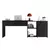 (Classe A) Mesa de Escritório em L 2 Gavetas 3 Nichos Office NT 2060 Preto TX