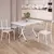 (Classe A) Conjunto Sala de Jantar Mesa Retangular 100x60cm Tampo Madeira Mdp 4 Cadeiras Rio Creme / Branco
