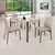 (Classe A) Conjunto Mesa 120cm Tampo em Vidro 4 Cadeiras Barcelona Bronze/Linho Bege