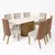 (Classe A) Conjunto Sala de Jantar Tampo Mdf/Vidro 8 Cadeiras Geovana Nature/Off White/Courano/Linho - comprar online