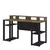 Imagem do (Classe A) Escrivaninha Mesa Gamer com Nichos 140cm Cordoba Yescasa Pinho/Preto