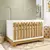 (Classe A) Berço Mini Cama 3 em 1 Americano 100% Mdf Liam Retrô Espresso Móveis Branco Brilho/Amêndoa