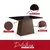 (Classe A) Mesa para Sala de Jantar 120x90cm com Vidro Lapidado Tabaco/Preto - Casa Saldão