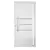 (Classe A) Porta Lambril de Alumínio Esquerda 210 x 90cm com Friso e Visor Linha Veneza Esquadrias Bergamo Branco - comprar online