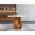 (Classe A) Mesa de Jantar Redonda 110cm Tampo Vidro/MDF Nuance Yescasa Cinamomo/Off White