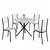 (Classe A) Conjunto Sala de Jantar Mesa Quadrada 70x70cm Tampo Madeira Mdp 4 Cadeiras Rio Creme / Preto Fosco - comprar online