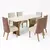 (Classe A) Conjunto Sala de Jantar Mesa Tampo MDF/Vidro com 6 Cadeiras Milena Nature/Off White/Linho - comprar online