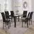 (Classe A) Conjunto Sala de Jantar Mesa Tampo de Vidro 80cmx160cm 6 Cadeiras Ivete Espresso Móveis Preto