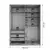 (Classe A) Closet Solteiro 100% Mdf Bp 159,5cm 3 Gavetas Monreale Cinza na internet