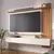 (Classe A) Painel para Tv até 70 Polegadas 3 Portas Basculantes 2 Prateleiras Juriti Off White Matte/Freijó