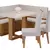 (Classe A) Conjunto Canto Baú com Mesa de Jantar Retangular 120x80cm SEM Vidro e 2 Cadeiras Mel/Blonde/Marfim - comprar online