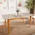 (Classe A) Mesa de Jantar 8 Lugares 2,10m Tampo MDF e Vidro Pés Madeira Maciça Tangará Caramelo - comprar online