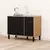 (Classe A) Balcão 120cm 3 Portas Thalita Nogal Manchester/Preto - Casa Saldão
