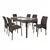 (Classe A) Conjunto Mesa 140cm Tampo em Vidro com 6 Cadeiras Barcelona Bronze/Linho Marrom - comprar online