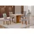 (Classe A) Conjunto Sala de Jantar Mesa Tampo MDF/MDP com 4 Cadeiras Miami Yescasa Freijó/Off White/Prata