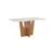 (Classe A) Mesa de Jantar com Tampo de Vidro 160cm Vértice Móveis Nature/Off White - loja online
