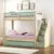(Classe A) Beliche Infantil/Juvenil 2 Gavetões Escada com 4 Gavetas Star Plus Casatema Natural/Menta