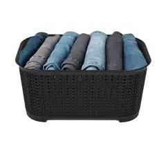 Caja organizadora simil rattan sin tapa 36x25x17cm - comprar online