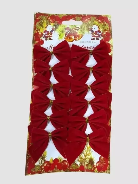 Set de 12 moños navideños 6 cm