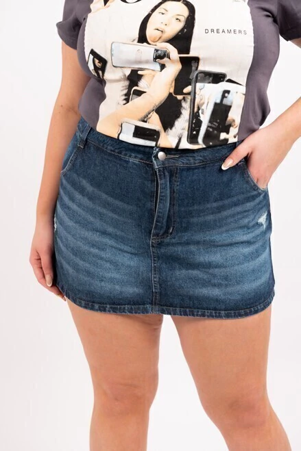 Short Pollera de Jean Génova Talles Grandes - comprar online