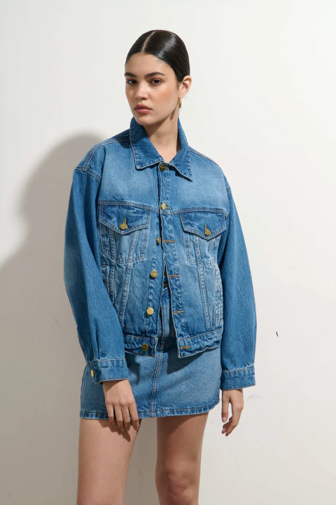 CHAQUETA DENIM OVERSIZE - comprar online