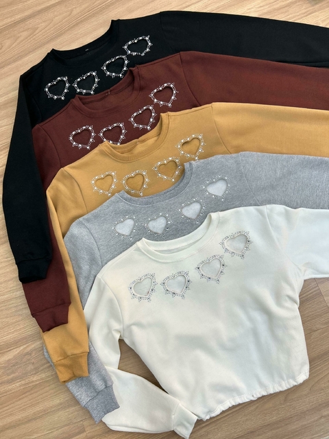 Cropped Moletom Coração - comprar online