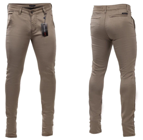 Calça Sarja com Elastano Calvin Klein-Slim fit Caqui