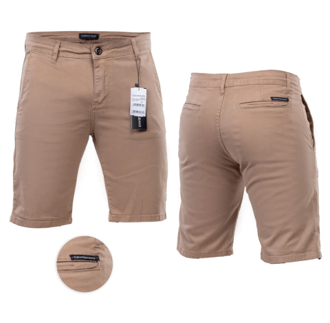 Bermuda Chino Sarja com Elastano Calvin Klein Khaki