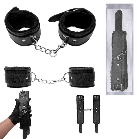 Algema Com Corrente E Fivelas Preta Sexy Import