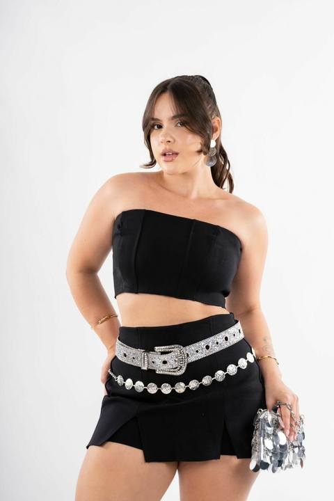 Cropped em tecido montaria