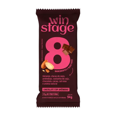 BARRA WINSTAGE CHOCOLATE COM AMENDOAS 12X54G - comprar online
