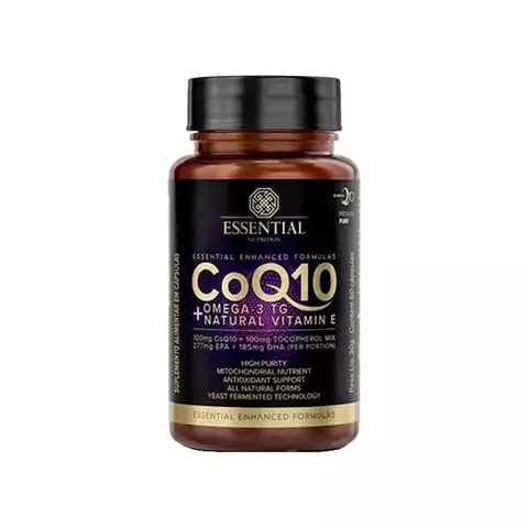 COQ10 + OMEGA 3TG + NATURAL VITAMIN E POTE 60 CAPS NOVO ESSENTIAL - comprar online
