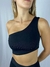 One shoulder top black