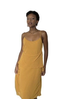 slip dress yellow