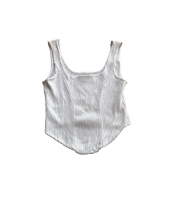 cropped canelado branco