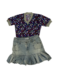 saia jeans plissada na internet