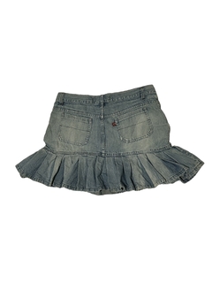 saia jeans plissada - comprar online