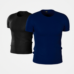 PACK X2 REMERAS TERMICAS NEGRA Y AZUL en internet