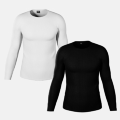PACK X2 REMERAS TERMICAS MANGAS LARGAS NEGRA Y BLANCA