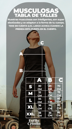 Pack x3 musculosas NEGRAS - Estilo Criollo