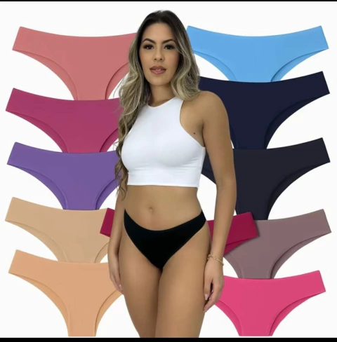 KIT 10 Calcinha Sem costura com corte a laser Confort. Toque suave.