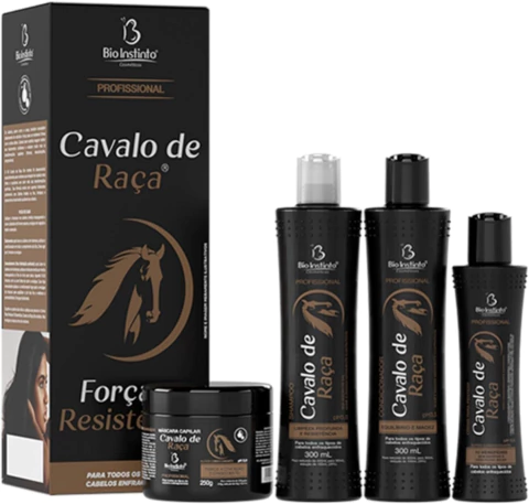 Kit Hidratação Capilar Cavalo De Raca Bio Instinto 4 Itens