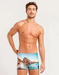 Sunga Boxer Estampada Praia