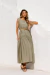 VESTIDO MIDI EM VISCOSE TEXTURIZADA VERDE OLIVA GIANE - comprar online