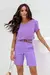 BERMUDA SKINNY ALONGADA LINHO LILÁS ALFAZEMA CAMILA - loja online