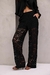 CALÇA RETA DE RENDA PRETO CINDY - ENTS